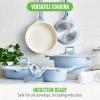 imageGreenLife Arte 8 Piece Ceramic Nonstick Cookware Pots and Pans Set Induction Suitable PFOA ampamp PFAS Free Wood Print Handles Glass Lids Stock Saucepans ampamp Frying Pans Dishwasher Safe Speckled CreamBlue Haze