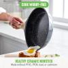 imageGreenLife Arte 8 Piece Ceramic Nonstick Cookware Pots and Pans Set Induction Suitable PFOA ampamp PFAS Free Wood Print Handles Glass Lids Stock Saucepans ampamp Frying Pans Dishwasher Safe Speckled CreamSpeckled Black