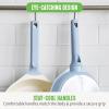 imageGreenLife Arte 8 Piece Ceramic Nonstick Cookware Pots and Pans Set Induction Suitable PFOA ampamp PFAS Free Wood Print Handles Glass Lids Stock Saucepans ampamp Frying Pans Dishwasher Safe Speckled CreamBlue Haze