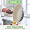 imageGreenLife Arte 8 Piece Ceramic Nonstick Cookware Pots and Pans Set Induction Suitable PFOA ampamp PFAS Free Wood Print Handles Glass Lids Stock Saucepans ampamp Frying Pans Dishwasher Safe Speckled CreamGraphite