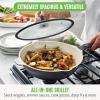 imageGreenLife Arte 8 Piece Ceramic Nonstick Cookware Pots and Pans Set Induction Suitable PFOA ampamp PFAS Free Wood Print Handles Glass Lids Stock Saucepans ampamp Frying Pans Dishwasher Safe Speckled CreamGraphite