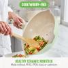 imageGreenLife Arte 8 Piece Ceramic Nonstick Cookware Pots and Pans Set Induction Suitable PFOA ampamp PFAS Free Wood Print Handles Glass Lids Stock Saucepans ampamp Frying Pans Dishwasher Safe Speckled CreamSage Green