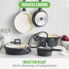 imageGreenLife Arte 8 Piece Ceramic Nonstick Cookware Pots and Pans Set Induction Suitable PFOA ampamp PFAS Free Wood Print Handles Glass Lids Stock Saucepans ampamp Frying Pans Dishwasher Safe Speckled CreamGraphite