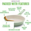imageGreenLife Arte 8 Piece Ceramic Nonstick Cookware Pots and Pans Set Induction Suitable PFOA ampamp PFAS Free Wood Print Handles Glass Lids Stock Saucepans ampamp Frying Pans Dishwasher Safe Speckled CreamSage Green