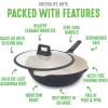 imageGreenLife Arte 8 Piece Ceramic Nonstick Cookware Pots and Pans Set Induction Suitable PFOA ampamp PFAS Free Wood Print Handles Glass Lids Stock Saucepans ampamp Frying Pans Dishwasher Safe Speckled CreamGraphite