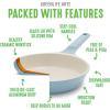 imageGreenLife Arte 8 Piece Ceramic Nonstick Cookware Pots and Pans Set Induction Suitable PFOA ampamp PFAS Free Wood Print Handles Glass Lids Stock Saucepans ampamp Frying Pans Dishwasher Safe Speckled CreamBlue Haze