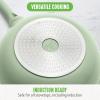 imageGreenLife Arte 8 Piece Ceramic Nonstick Cookware Pots and Pans Set Induction Suitable PFOA ampamp PFAS Free Wood Print Handles Glass Lids Stock Saucepans ampamp Frying Pans Dishwasher Safe Speckled CreamSage Green
