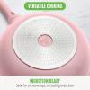 imageGreenLife Arte 8 Piece Ceramic Nonstick Cookware Pots and Pans Set Induction Suitable PFOA ampamp PFAS Free Wood Print Handles Glass Lids Stock Saucepans ampamp Frying Pans Dishwasher Safe Speckled CreamLight Pink