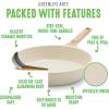 imageGreenLife Arte 8 Piece Ceramic Nonstick Cookware Pots and Pans Set Induction Suitable PFOA ampamp PFAS Free Wood Print Handles Glass Lids Stock Saucepans ampamp Frying Pans Dishwasher Safe Speckled CreamSpeckled Cream