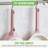 imageGreenLife Arte 8 Piece Ceramic Nonstick Cookware Pots and Pans Set Induction Suitable PFOA ampamp PFAS Free Wood Print Handles Glass Lids Stock Saucepans ampamp Frying Pans Dishwasher Safe Speckled CreamLight Pink