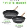 imageGreenLife Arte 8 Piece Ceramic Nonstick Cookware Pots and Pans Set Induction Suitable PFOA ampamp PFAS Free Wood Print Handles Glass Lids Stock Saucepans ampamp Frying Pans Dishwasher Safe Speckled CreamSpeckled Black