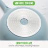 imageGreenLife Arte 8 Piece Ceramic Nonstick Cookware Pots and Pans Set Induction Suitable PFOA ampamp PFAS Free Wood Print Handles Glass Lids Stock Saucepans ampamp Frying Pans Dishwasher Safe Speckled CreamBlue Haze