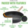 imageGreenLife Arte 8 Piece Ceramic Nonstick Cookware Pots and Pans Set Induction Suitable PFOA ampamp PFAS Free Wood Print Handles Glass Lids Stock Saucepans ampamp Frying Pans Dishwasher Safe Speckled CreamSpeckled Black