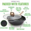 imageGreenLife Arte 8 Piece Ceramic Nonstick Cookware Pots and Pans Set Induction Suitable PFOA ampamp PFAS Free Wood Print Handles Glass Lids Stock Saucepans ampamp Frying Pans Dishwasher Safe Speckled CreamSpeckled Black