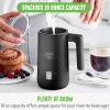 imageGreenLife Ceramic Electric Milk Frother 10oz 4in1 Auto Hot and Cold Foam Dense and Light Foam PFOA and PFAS Free Cordless Milk Warmer and Steamer for Latte Coffee WhiteBlack