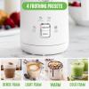 imageGreenLife Ceramic Electric Milk Frother 10oz 4in1 Auto Hot and Cold Foam Dense and Light Foam PFOA and PFAS Free Cordless Milk Warmer and Steamer for Latte Coffee WhiteWhite