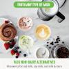 imageGreenLife Ceramic Electric Milk Frother 10oz 4in1 Auto Hot and Cold Foam Dense and Light Foam PFOA and PFAS Free Cordless Milk Warmer and Steamer for Latte Coffee WhiteBlack