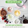 imageGreenLife Ceramic Electric Milk Frother 10oz 4in1 Auto Hot and Cold Foam Dense and Light Foam PFOA and PFAS Free Cordless Milk Warmer and Steamer for Latte Coffee WhitePink