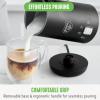 imageGreenLife Ceramic Electric Milk Frother 10oz 4in1 Auto Hot and Cold Foam Dense and Light Foam PFOA and PFAS Free Cordless Milk Warmer and Steamer for Latte Coffee WhiteBlack