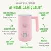 imageGreenLife Ceramic Electric Milk Frother 10oz 4in1 Auto Hot and Cold Foam Dense and Light Foam PFOA and PFAS Free Cordless Milk Warmer and Steamer for Latte Coffee WhitePink