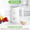 imageGreenLife Ceramic Electric Milk Frother 10oz 4in1 Auto Hot and Cold Foam Dense and Light Foam PFOA and PFAS Free Cordless Milk Warmer and Steamer for Latte Coffee WhiteWhite