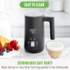 imageGreenLife Ceramic Electric Milk Frother 10oz 4in1 Auto Hot and Cold Foam Dense and Light Foam PFOA and PFAS Free Cordless Milk Warmer and Steamer for Latte Coffee WhiteBlack