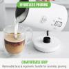 imageGreenLife Ceramic Electric Milk Frother 10oz 4in1 Auto Hot and Cold Foam Dense and Light Foam PFOA and PFAS Free Cordless Milk Warmer and Steamer for Latte Coffee WhiteWhite