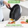 imageGreenLife Click 10Piece Ceramic Nonstick Cookware Set Detachable Handle Stackable Space Saving Kitchen Essential Non Toxic PFASFree Pots ampamp Pans Induction ampamp Oven Safe Glass Lid Speckled CreamSpeckled Black
