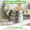imageGreenLife Click 10Piece Ceramic Nonstick Cookware Set Detachable Handle Stackable Space Saving Kitchen Essential Non Toxic PFASFree Pots ampamp Pans Induction ampamp Oven Safe Glass Lid Speckled CreamStainless Steel