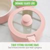 imageGreenLife Click 10Piece Ceramic Nonstick Cookware Set Detachable Handle Stackable Space Saving Kitchen Essential Non Toxic PFASFree Pots ampamp Pans Induction ampamp Oven Safe Glass Lid Speckled CreamLight Pink