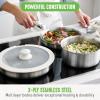 imageGreenLife Click 10Piece Ceramic Nonstick Cookware Set Detachable Handle Stackable Space Saving Kitchen Essential Non Toxic PFASFree Pots ampamp Pans Induction ampamp Oven Safe Glass Lid Speckled CreamSilver