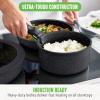 imageGreenLife Click 10Piece Ceramic Nonstick Cookware Set Detachable Handle Stackable Space Saving Kitchen Essential Non Toxic PFASFree Pots ampamp Pans Induction ampamp Oven Safe Glass Lid Speckled CreamSpeckled Black