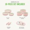 imageGreenLife Click 10Piece Ceramic Nonstick Cookware Set Detachable Handle Stackable Space Saving Kitchen Essential Non Toxic PFASFree Pots ampamp Pans Induction ampamp Oven Safe Glass Lid Speckled CreamLight Pink