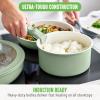 imageGreenLife Click 10Piece Ceramic Nonstick Cookware Set Detachable Handle Stackable Space Saving Kitchen Essential Non Toxic PFASFree Pots ampamp Pans Induction ampamp Oven Safe Glass Lid Speckled CreamSage Green