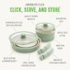 imageGreenLife Click 10Piece Ceramic Nonstick Cookware Set Detachable Handle Stackable Space Saving Kitchen Essential Non Toxic PFASFree Pots ampamp Pans Induction ampamp Oven Safe Glass Lid Speckled CreamSage Green