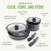 imageGreenLife Click 10Piece Ceramic Nonstick Cookware Set Detachable Handle Stackable Space Saving Kitchen Essential Non Toxic PFASFree Pots ampamp Pans Induction ampamp Oven Safe Glass Lid Speckled CreamSpeckled Black