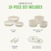 imageGreenLife Click 10Piece Ceramic Nonstick Cookware Set Detachable Handle Stackable Space Saving Kitchen Essential Non Toxic PFASFree Pots ampamp Pans Induction ampamp Oven Safe Glass Lid Speckled CreamSpeckled Cream