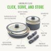 imageGreenLife Click 10Piece Ceramic Nonstick Cookware Set Detachable Handle Stackable Space Saving Kitchen Essential Non Toxic PFASFree Pots ampamp Pans Induction ampamp Oven Safe Glass Lid Speckled CreamGraphite