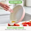 imageGreenLife Click 10Piece Ceramic Nonstick Cookware Set Detachable Handle Stackable Space Saving Kitchen Essential Non Toxic PFASFree Pots ampamp Pans Induction ampamp Oven Safe Glass Lid Speckled CreamLight Pink