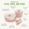 imageGreenLife Click 10Piece Ceramic Nonstick Cookware Set Detachable Handle Stackable Space Saving Kitchen Essential Non Toxic PFASFree Pots ampamp Pans Induction ampamp Oven Safe Glass Lid Speckled CreamLight Pink
