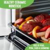 imageGreenLife Countertop Toaster Oven Air Fryer Stainless Steel Healthy Ceramic Nonstick PFAS and PFOAFree Tray ampamp Basket Bake Broil Reheat Adjustable Temp ampamp Time Control Auto Shutoff PinkBlack