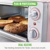 imageGreenLife Countertop Toaster Oven Air Fryer Stainless Steel Healthy Ceramic Nonstick PFAS and PFOAFree Tray ampamp Basket Bake Broil Reheat Adjustable Temp ampamp Time Control Auto Shutoff PinkPink