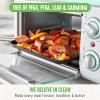 imageGreenLife Countertop Toaster Oven Air Fryer Stainless Steel Healthy Ceramic Nonstick PFAS and PFOAFree Tray ampamp Basket Bake Broil Reheat Adjustable Temp ampamp Time Control Auto Shutoff PinkTurquoise