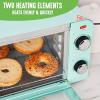 imageGreenLife Countertop Toaster Oven Air Fryer Stainless Steel Healthy Ceramic Nonstick PFAS and PFOAFree Tray ampamp Basket Bake Broil Reheat Adjustable Temp ampamp Time Control Auto Shutoff PinkTurquoise