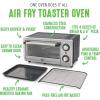 imageGreenLife Countertop Toaster Oven Air Fryer Stainless Steel Healthy Ceramic Nonstick PFAS and PFOAFree Tray ampamp Basket Bake Broil Reheat Adjustable Temp ampamp Time Control Auto Shutoff PinkBlack