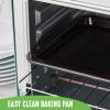 imageGreenLife Countertop Toaster Oven Air Fryer Stainless Steel Healthy Ceramic Nonstick PFAS and PFOAFree Tray ampamp Basket Bake Broil Reheat Adjustable Temp ampamp Time Control Auto Shutoff PinkTurquoise