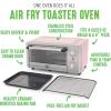 imageGreenLife Countertop Toaster Oven Air Fryer Stainless Steel Healthy Ceramic Nonstick PFAS and PFOAFree Tray ampamp Basket Bake Broil Reheat Adjustable Temp ampamp Time Control Auto Shutoff PinkPink