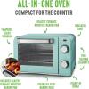 imageGreenLife Countertop Toaster Oven Air Fryer Stainless Steel Healthy Ceramic Nonstick PFAS and PFOAFree Tray ampamp Basket Bake Broil Reheat Adjustable Temp ampamp Time Control Auto Shutoff PinkTurquoise