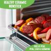 imageGreenLife Countertop Toaster Oven Air Fryer Stainless Steel Healthy Ceramic Nonstick PFAS and PFOAFree Tray ampamp Basket Bake Broil Reheat Adjustable Temp ampamp Time Control Auto Shutoff PinkTurquoise