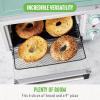 imageGreenLife Countertop Toaster Oven Air Fryer Stainless Steel Healthy Ceramic Nonstick PFAS and PFOAFree Tray ampamp Basket Bake Broil Reheat Adjustable Temp ampamp Time Control Auto Shutoff PinkTurquoise